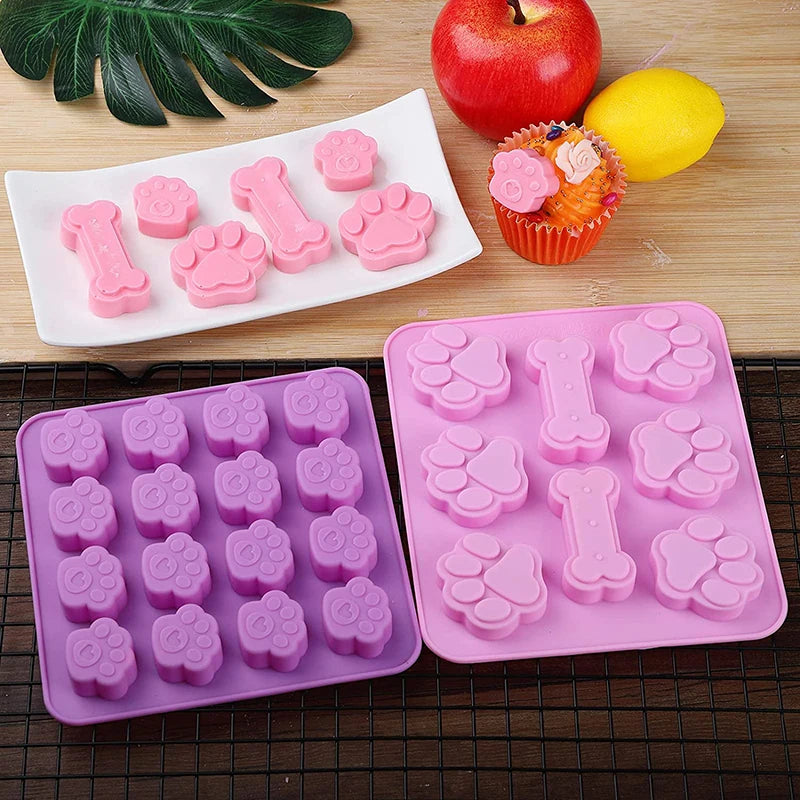 Dog Bone And Paw Silicone Mold