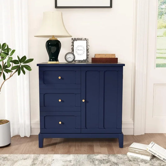 Blue Or White Accent Storage Cabinet