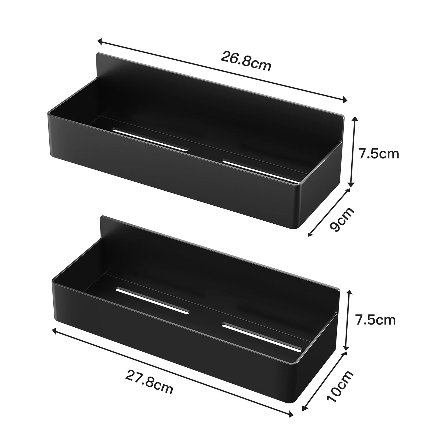 Black & White Magnetic Organizer Shelves 2 Pack