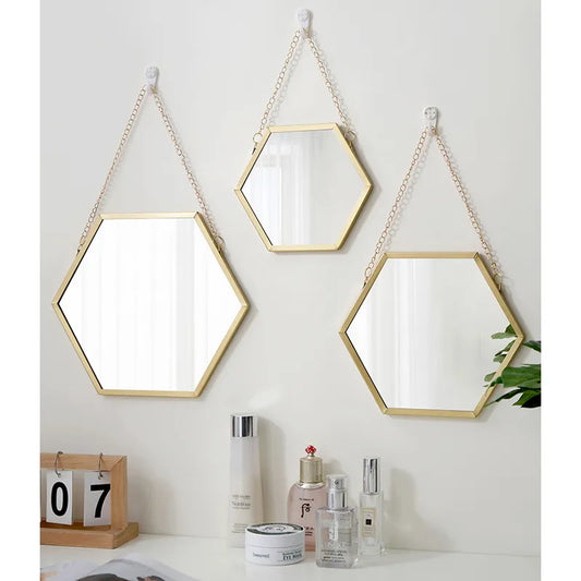 Hexagon Shape Decorative Wall Mirror
