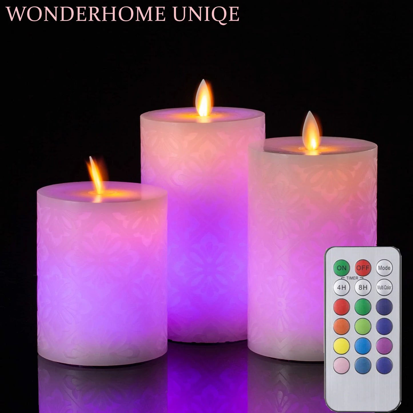 Real Wax Led Color Changing Candles Remote 3/1Pcs