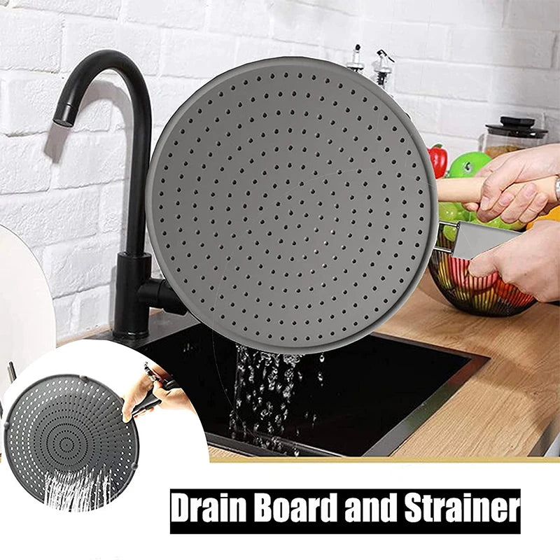 Kitchen Splatter Screen With Heat-Resisting Handle