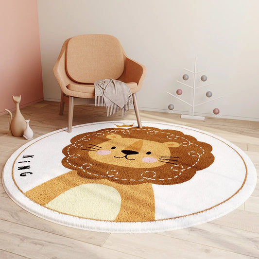 Round Cartoon Soft Children's Room Rug