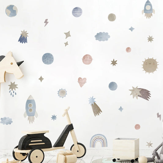 Baby Boy Space Adventure Wall Art