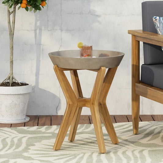 Unique Wood And Concrete Patio Table